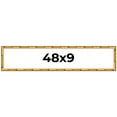 thumbnail image 1 of 48x9 Frame Gold Bamboo Solid Wood Picture Frame | 1 Inch Moulding Width | Interior Frame Depth 0.75, 1 of 8