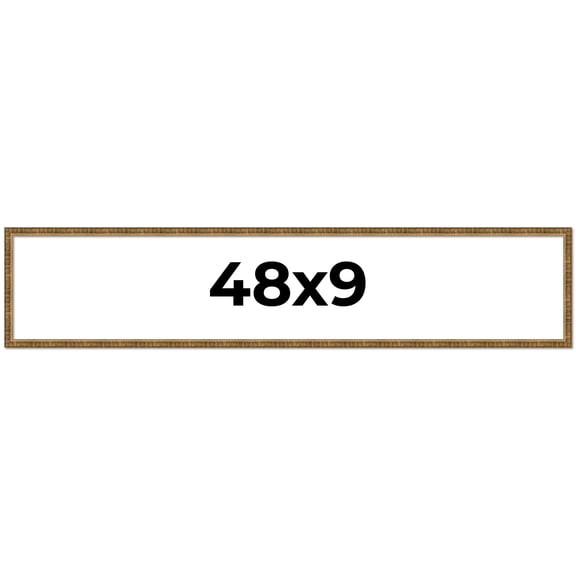 48x9 Frame Gold Picture Frame - Complete Modern Photo Frame Includes UV Acrylic Shatter Guard