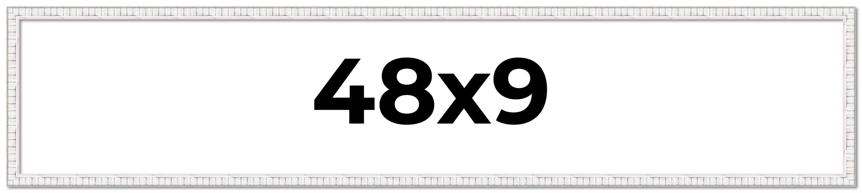 48x9 Frame White Scuffed Rustic Solid Wood Picture Frame | 0.75 Inch ...