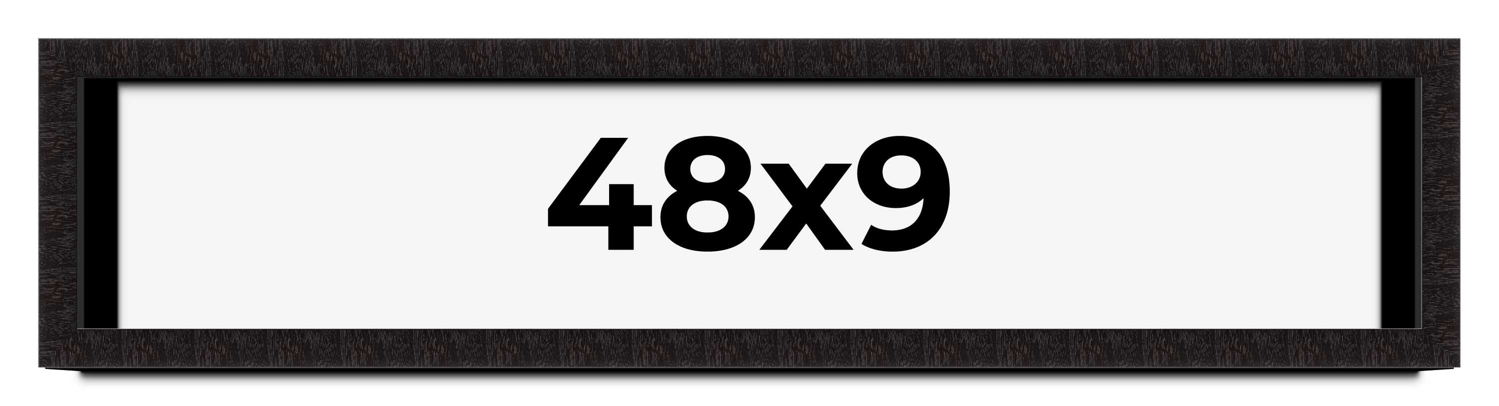 48x9 Shadow Box Black Solid Wood Display Picture Frame | 1 Inch Rabbet ...