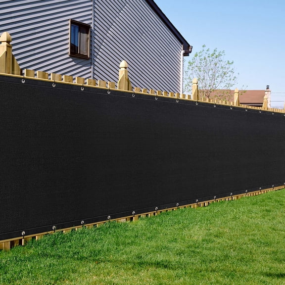 49.2' x 5.9' Balcony Privacy Screen, Black Deck Fence Cover with Grommets, 90% UV Blocking Wind Protection for Patio, Yard, Pool