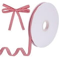 thumbnail image 1 of 49.21 Yards Red White Striped Ribbon 3/8 Inch(10mm) Woven Ribbed Texture Christmas Striped Polyester Grosgrain Ribbon Roll for DIY Gift Packaging DIY Holiday Wedding Party Decoration, 1 of 5