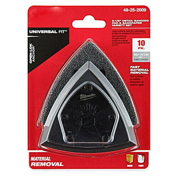 49-25-2009 for Milwaukee Tool Open-LOK 3-1/2 in. Sanding Pad and Paper VAR Set