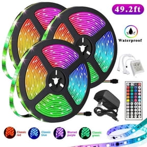 49.2FT Flexible 3528RGB LED SMD Strip Light Remote Fairy Lights Room TV Party Bar