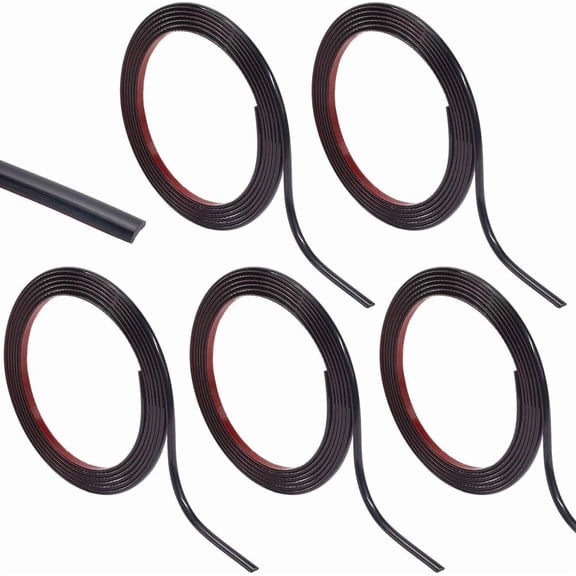 49.2Ft 5 Rolls Black Molding Trim Flexible Wall Trim Skirting Board Peel and Stick Self Adhesive Liner Wallpaper Border PVC Backsplash Tile Edge