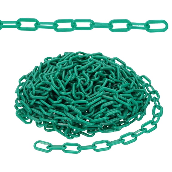 49.2ft Plastic Barrier Chain, Safety Barrier Chain Plastic Chain Links Crowd Control Barrier for Fence Gate Garden Construction Driveway Elevator Parking Lot, Green
