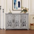 thumbnail image 1 of 49.33"x15.55" Mirrored 3-Door Sideboard with Adjustable Shelves for Living Room, 1 of 4
