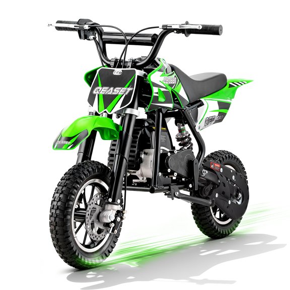 QEASET 39CC Dirt Bike, Gas Powered Mini Bike, Green