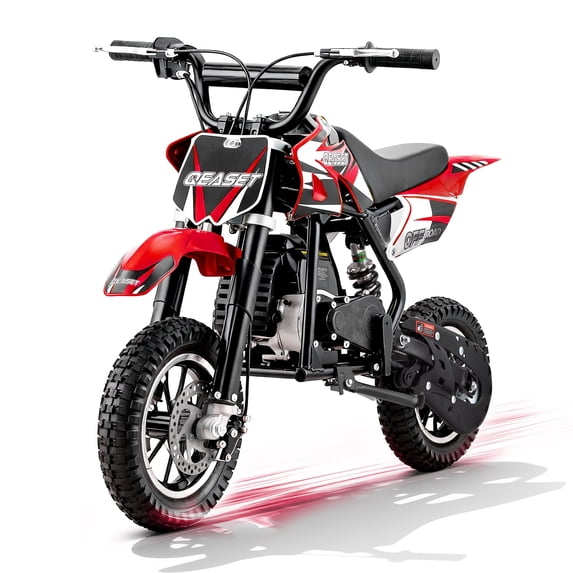 QEASET 40 CC 4-Stroke Dirt Bike, Gas Powered Mini Bike, Red