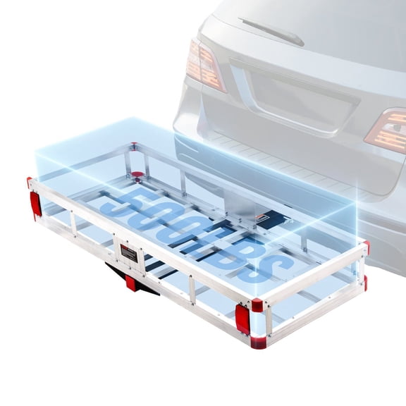 49.4x22.4x7.1 Inch 500lbs Capacity Aluminum Hitch Cargo Carrier Basket Rust Proof Trailer Mount Rack Fits 2 Inch Receiver for SUV Truck Pickup Camping