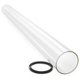 49.5" Tall Quartz Glass Tube Replacement with Rubber Ring for 4Sided