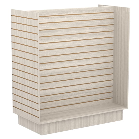 49.5W x 24D x 54H - Gray Wood Grain Retail Slatwall Fixture,Premium Versatile H-Unit Gondola Slatwall Display Merchandiser