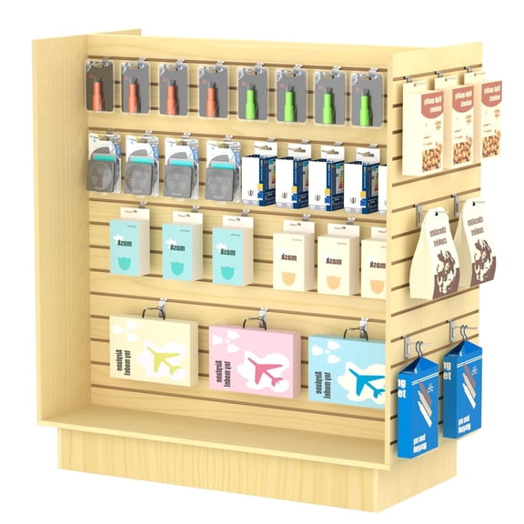 49.5”W x 24”D x 54”H - Maple Retail Slatwall Fixture,Premium Versatile H-Unit Gondola Slatwall Display Merchandiser