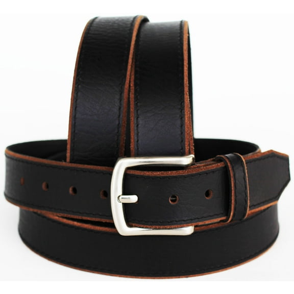 49-50  Handmade Heavy Duty Mens Dress Casual 100% Cow Leather Belt Black 2629RS