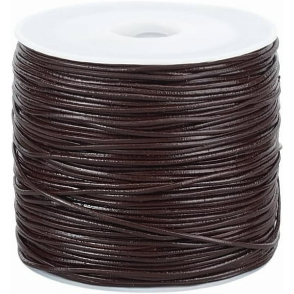 49~55 Yard Genuine Round Leather String Cord 1mm Leather Rope Cord for Jewelry Making Necklace Bracelet Braiding Crafts diy