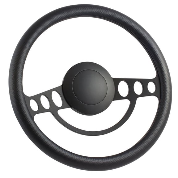 49-56 Ford -- Most Models 14 Inch Black (9 Hole) Classic Steering Wheel Carbon Fiber Vinyl Half Wrap