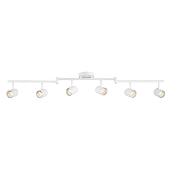 49" 6-Light Foldable Track Lighting, Matte White, Pivoting Track Heads, Ceiling Light, Home Improvement