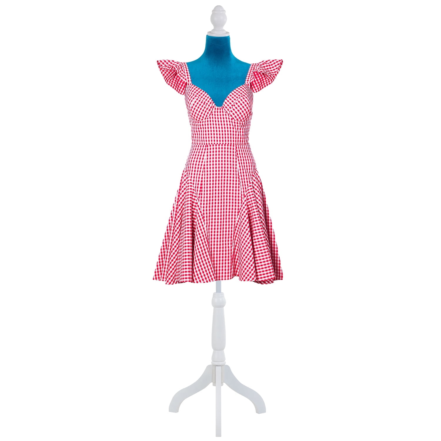 49"-63" Height Dress Form Mannequin Adjustable Female Mannequin Torso Sewing Mannequin Female Dress Model Torso Body Tripod Stand Clothing Forms, Blue
