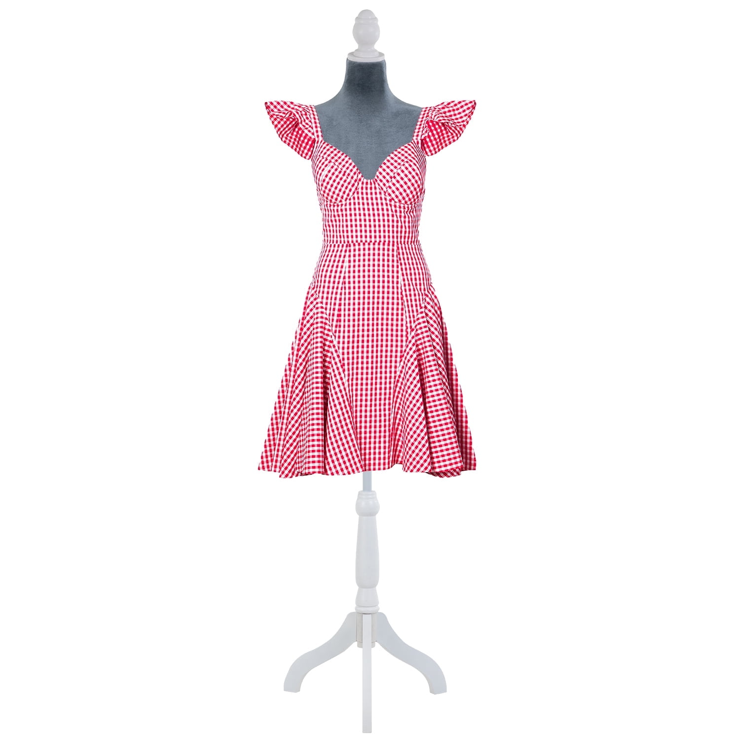 49"-63" Height Dress Form Mannequin Adjustable Female Mannequin Torso Sewing Mannequin Female Dress Model Torso Body Tripod Stand Clothing Forms, Grey