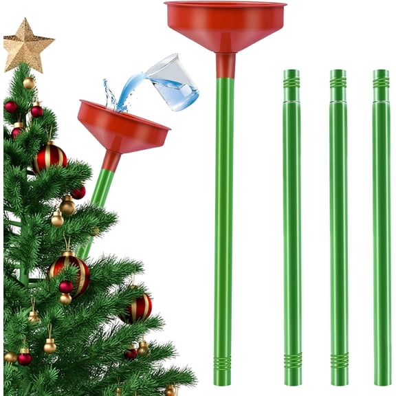 49.8 Inch Christmas Tree Watering System, Christmas Tree Watering Funnel with Long Tube, Easy Fill Tree Waterer for Live Christmas Trees, Holiday Tree Care Accessory Indoor Outdoor