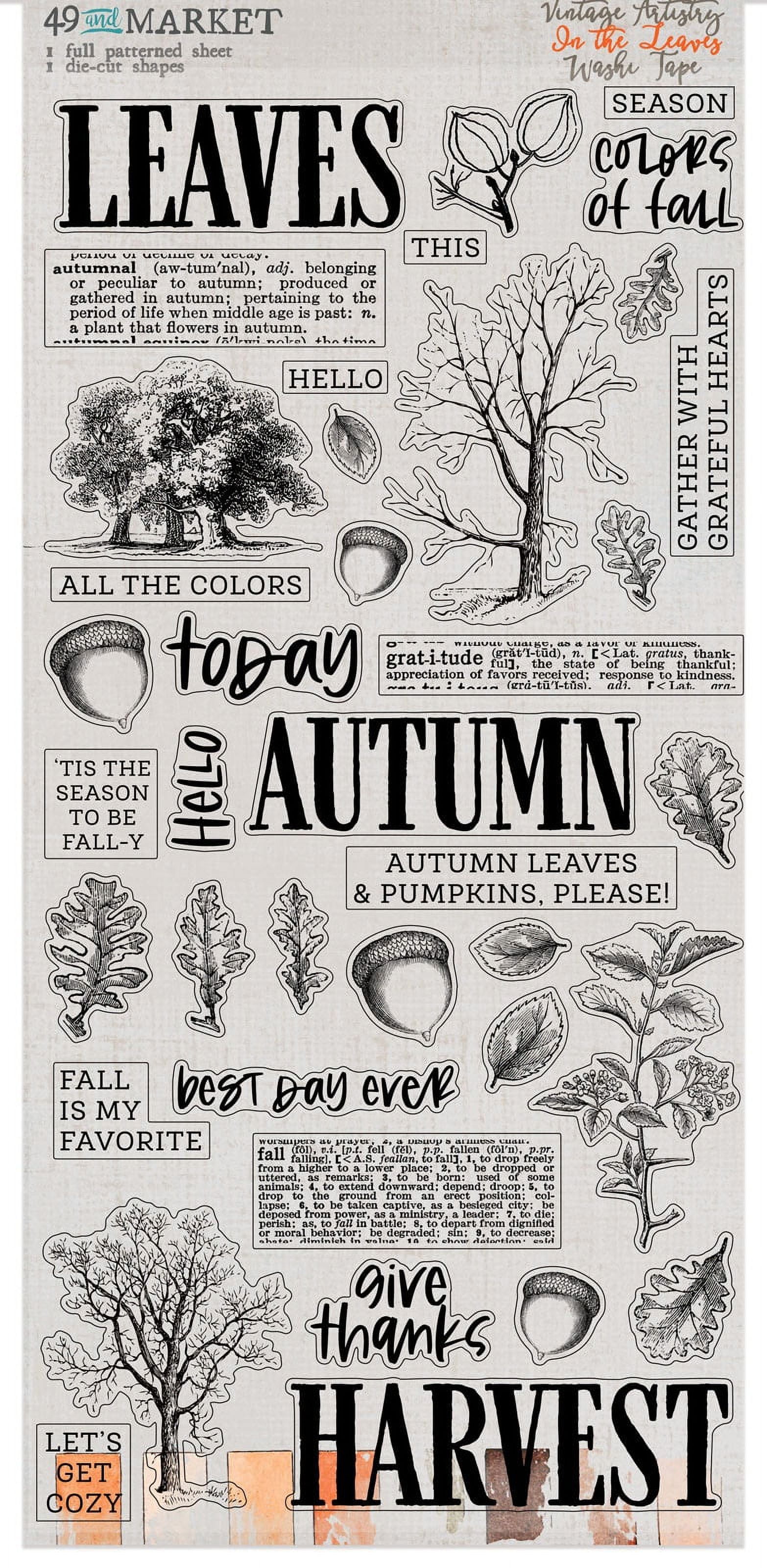 49 And Market Washi Tape-Vintage Artistry In The Leaves