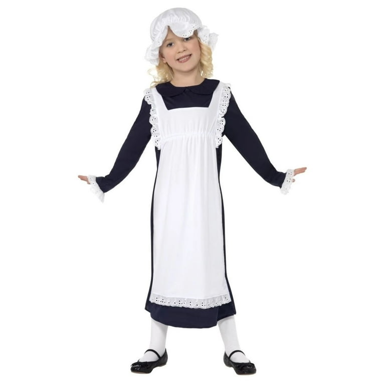 Victorian Maid Costume Blue & White Child Victorian Maid Costume Blue & White Child
