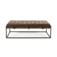 thumbnail image 1 of 49" Brown and Gold Hand Crafted Rectangular Ottoman Bench, 1 of 6