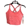 thumbnail image 1 of $49 Calvin Klein Women Strappy-Back CK Allover Sports Lined Bralette, Orange, S, 1 of 5