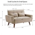 thumbnail image 1 of 49" Compact Loveseat Sofa with Tufted Design, Breathable Linen Fabric, and Throw Pillows for Small Spaces, 1 of 7