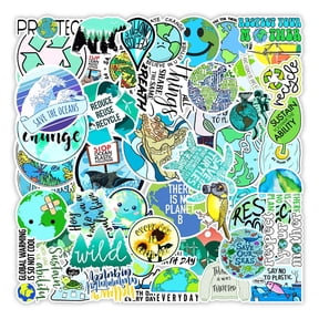 49 Environmental Stickers, Nature Vinyl Decals for Laptop, Water Bottle, Phone, Journal, Notebook, Recycling, Earth Day Sticker Pack by STICKLUV