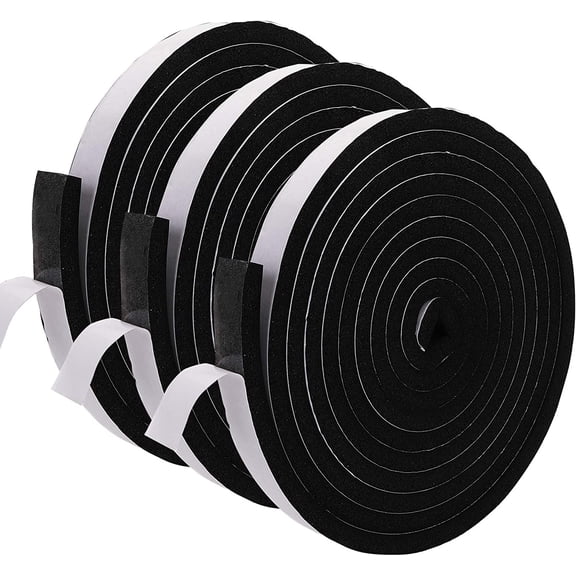 49 Feet Weather Stripping Foam Insulation Tape, 1 Inch Wide x 1/2 Thick Self Adhesive Seal High Density Door Strip Window