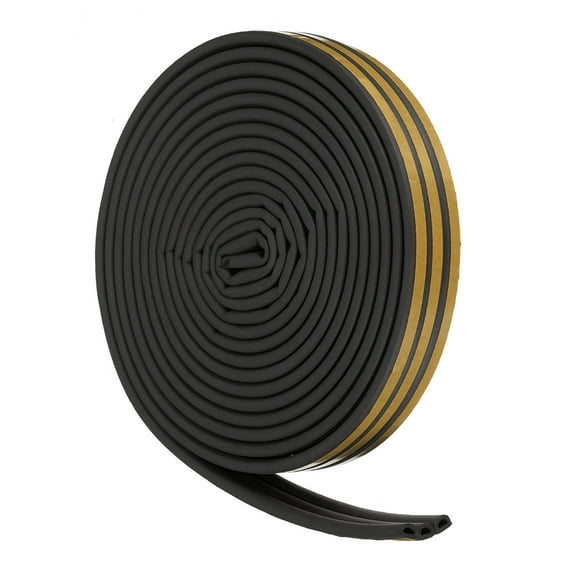 49 Ft Weather Stripping Seal Strip for Doors/Window, 1/4 Inch x 3/8 Inch D Type Foam Sealing Tape Black