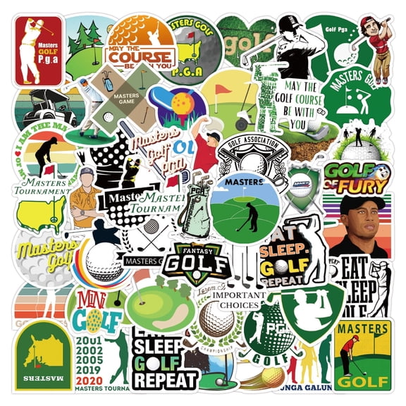 49 Golf Stickers, Golf Ball Vinyl Sticker Pack for Water Bottles, Laptops, Journals, Notebooks, Scrapbooking, Golfers, Sports Fans, Party Favors, Waterproof Golf Stickers