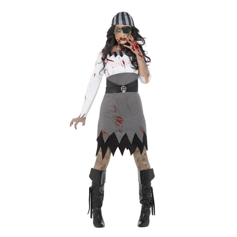 Zombie Pirate Lady Costume Grey Dress Zombie Pirate Lady Costume Grey Dress
