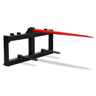 49" Hay Spear with 4000 lbs Capacity,Red Coated Bale Forks for Kubota Tractor Loader