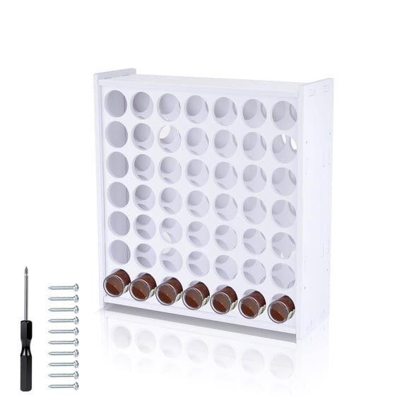 49 Holes Painting Bottle Organizer Storage Tower, Vertical Painting Bottle Holder Rack, Wall-Mountable Art Craft Supply Storage Stand for Studio Painter (White)