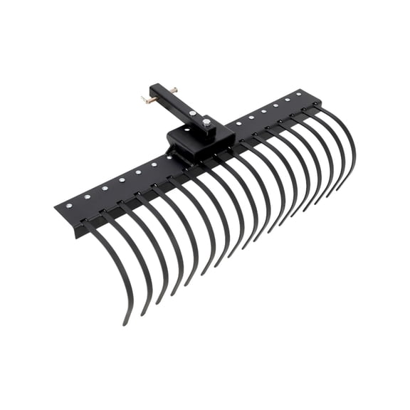 49 Inch Landscape Rake Fits 2" Receiver for Tractor/ATV/UTV, Heavy Duty Rock Rake 17 Tines, Pine Straw Rake for Removal of Rock, Grass Clumps and Debris