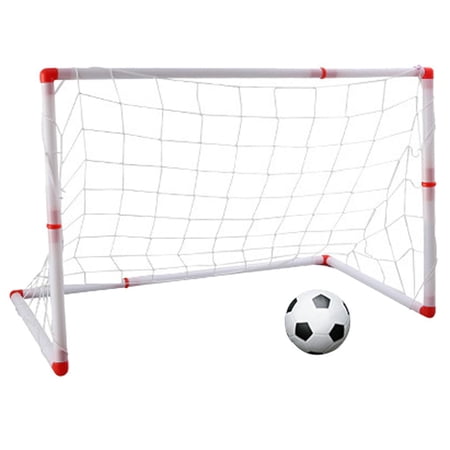 49 Inch Small Size Portable Soccer Goal Toy Set with Pump, Kids indoor and outdoor Ball Game Toy Gift 126CM