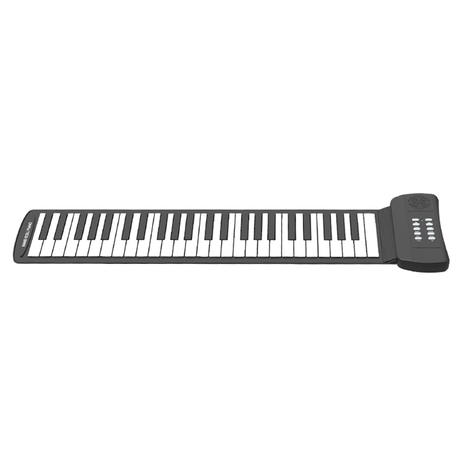 49-Key Flexible Silicone Roll-Up Piano with Built-In Speaker, 16 Tones, 6 Demos, Recording & Sustain Features, Headphone Jack - Portable Electronic Keyboard