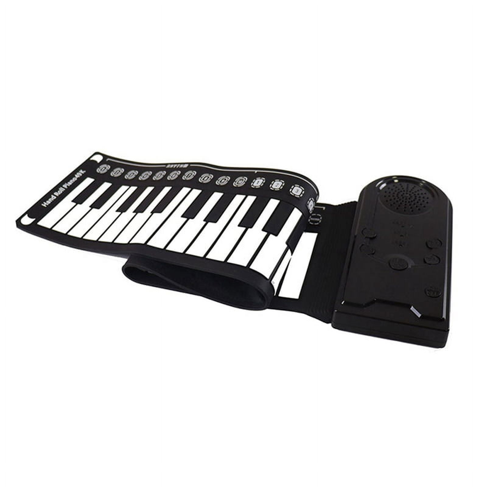 49-Key Hand-Rolled Piano with Speaker Portable Folding Children'S Piano Beginner Piano Teaching Instrument Black