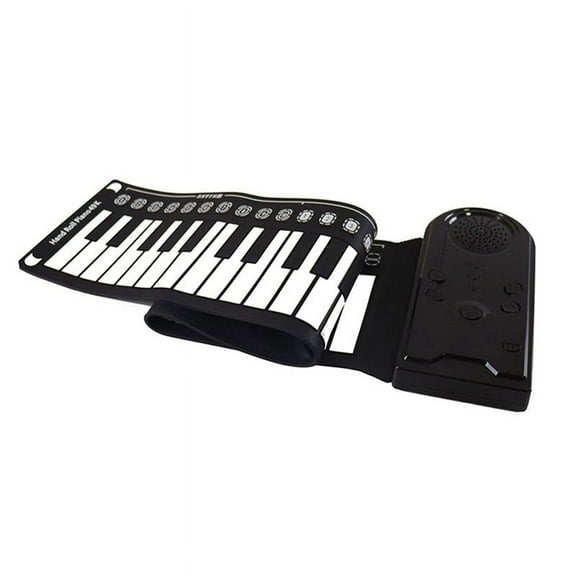 49-Key Hand-Rolled Piano with Speaker Portable Folding Children'S Piano Beginner Piano Teaching Instrument Black