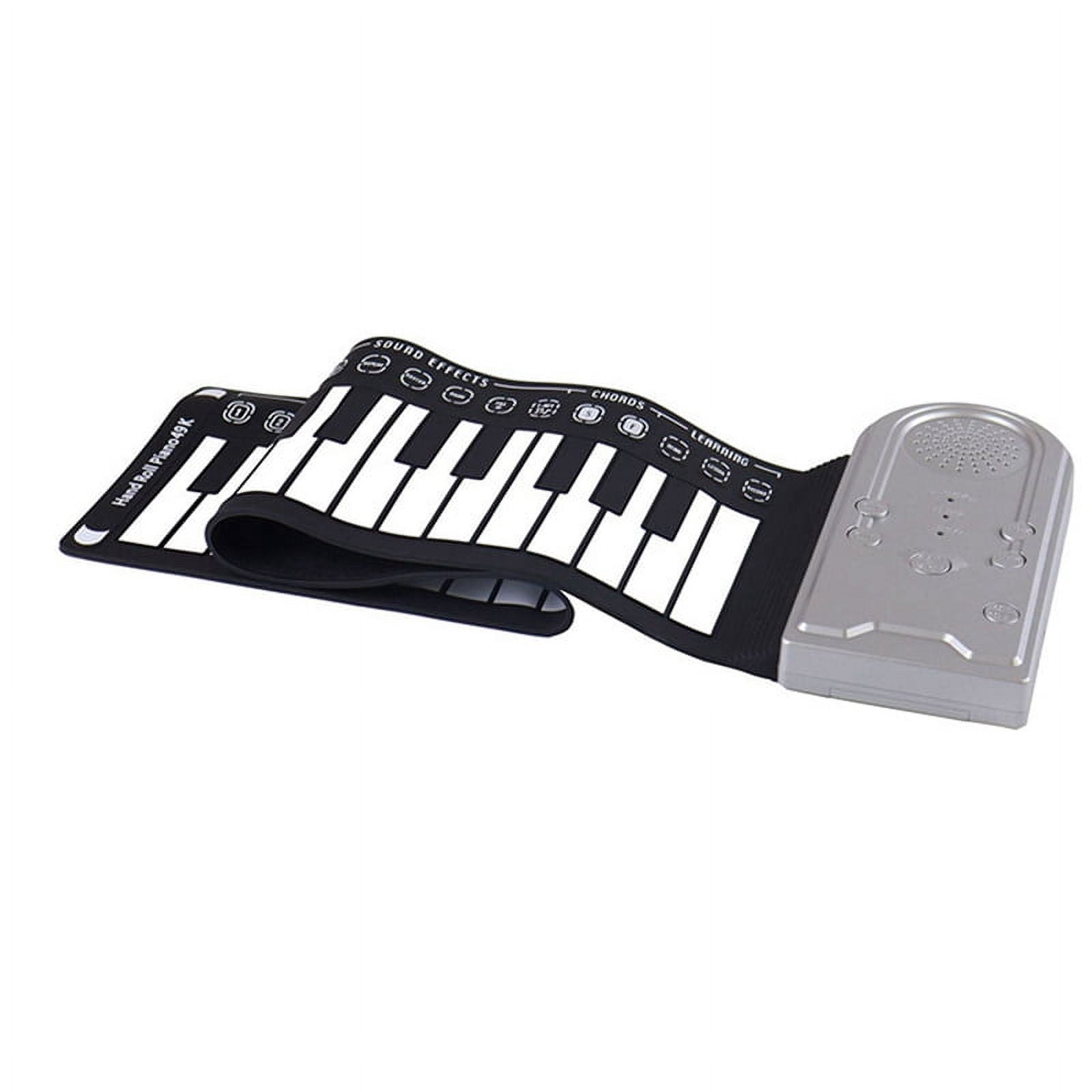 49-Key Hand-Rolled Piano with Speaker Portable Folding Children'S Piano Beginner Piano Teaching Instrument Silver