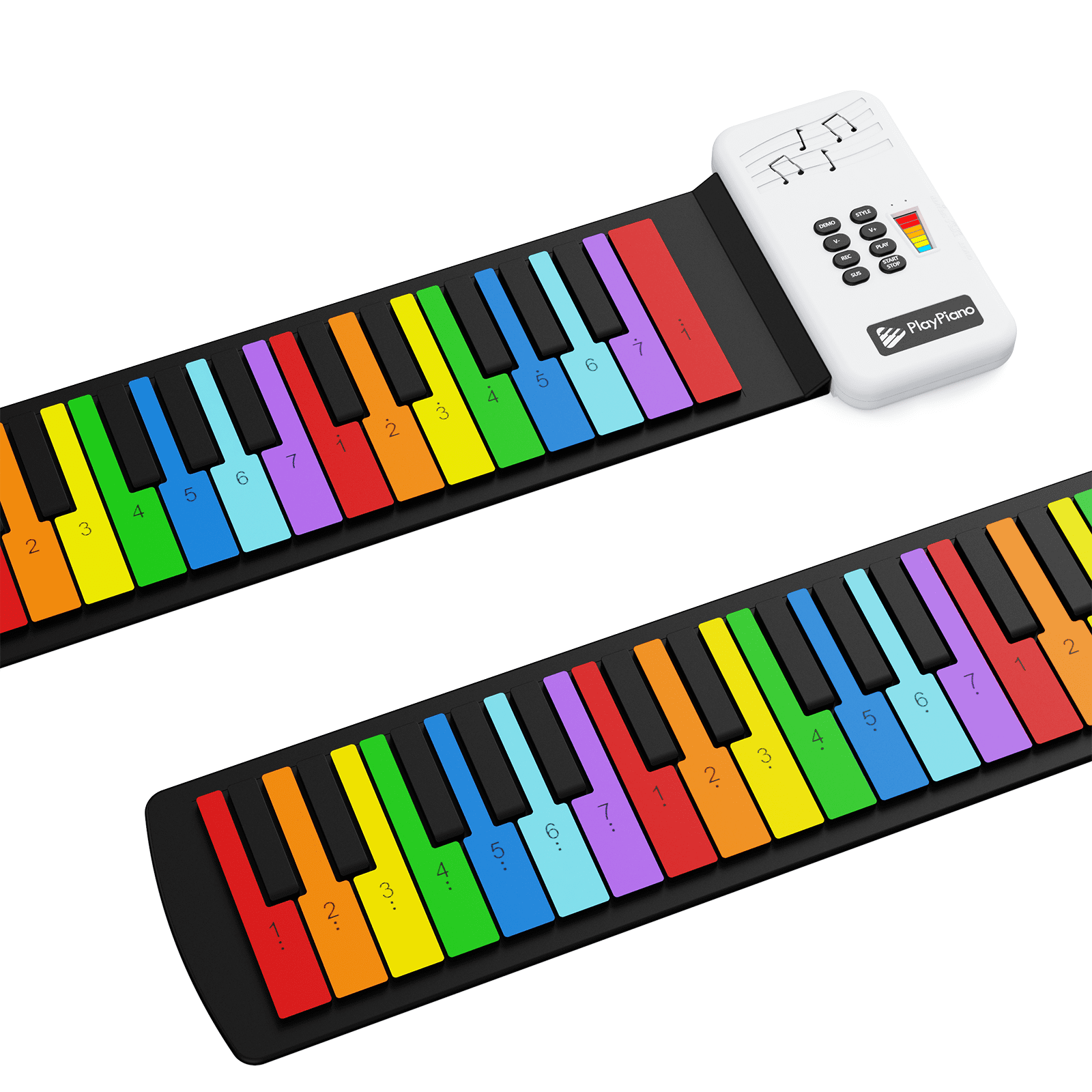 Udreamer Digital Piano Keyboard Roll up Portable Electric Foldable 49 Key Number Notes Rainbow