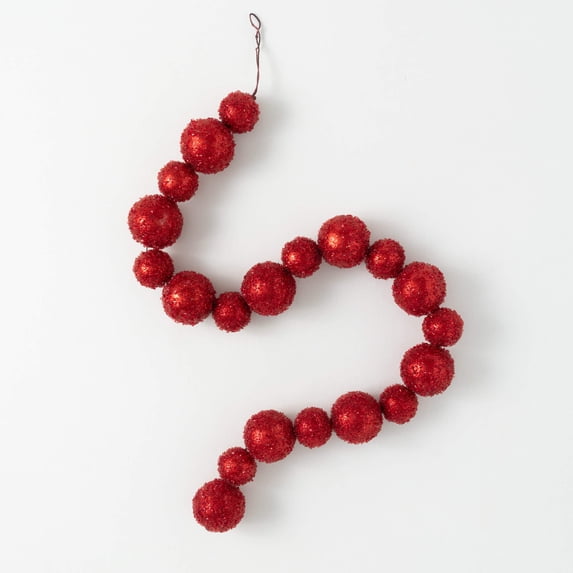 49"L Sullivans Red Ball Christmas Garland