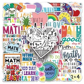 49 Math Stickers, STEM Vinyl Decals for Laptop, Water Bottle, Phone, Journal, Notebook, Calculator, Classroom Sticker Pack by STICKLUV