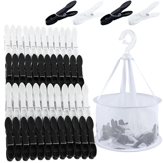 49 Pcs Clothes Pegs,Plastic Clothes Pins Heavy Duty Outdoor for Hanging Clothes,Colored Clothespins Clips with Mesh Clothes pin Bag,Crafts Picture Clips Food Package Clips
