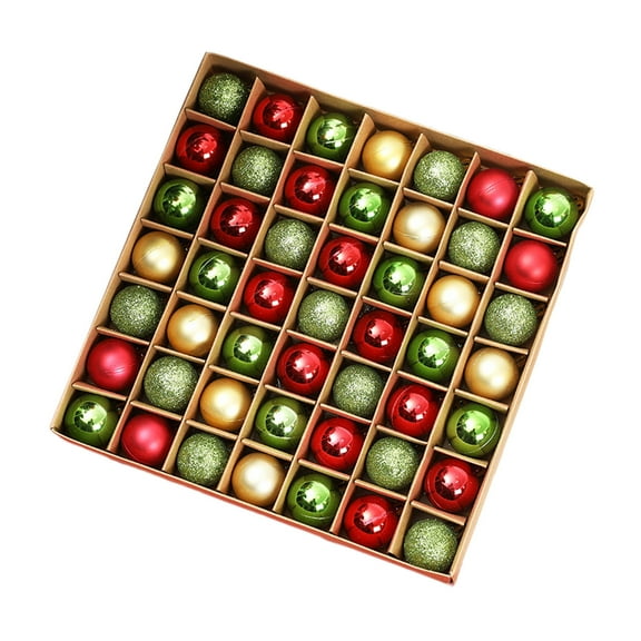 49 Pcs Mini Christmas Ball Ornaments Set, 1.18'' Small Shatterproof Xmas Tree Ornament Hanging Ball Bulk Decorations for Holiday Party, Wreath, Garland, Winter Decor