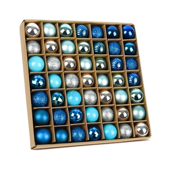 49 Pcs Mini Christmas Ornaments for Mini Tree - 1.18" Shatterproof Small Hanging Balls Set for Xmas Holiday Table Wreath Decor (A)