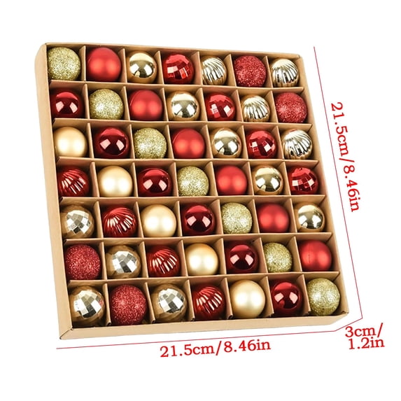49 Pcs Mini Christmas Ornaments for Mini Tree - 1.18" Shatterproof Small Hanging Balls Set for Xmas Holiday Table Wreath Decor (B)