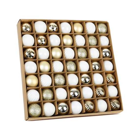 49 Pcs Mini Christmas Ornaments for Mini Tree - 1.18" Shatterproof Small Hanging Balls Set for Xmas Holiday Table Wreath Decor (C)